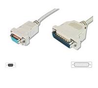 EWENT CAVO NULL MODEM, D-SUB9/F - D-SUB25/M 2MT CC-200108-020-GP NEW