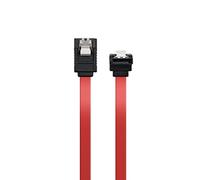 Ewent Cavo SATA III, Velocità 6Gbits con Clips in metallo, SATA L-Type angolare 90°, Rosso, 0.7 m