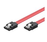 Ewent Cavo SATA III, Velocità 6Gbits con Clips in metallo, SATA L-Type, Rosso, 0.5 m