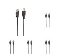 Ewent Cavo Stampante USB 2.0 Nero, 3 Metri, Tibo A Maschio a Tipo B Maschio (Confezione da 5)