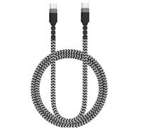 Ewent Cavo Type-C a USB-C 3.2 Gen2x2, 2m, in Tessuto Intrecciato N/B - Ricarica Rapida 100W(20V/5A),Risoluzione 4K@120Hz, Trasferimento Dati 20 Gbps,Rame Stagnato AWG24, per Smartphone/Tablet/Notebook