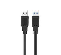 Ewent Cavo USB 3.0 Tipo A/Maschio a A/Maschio, Doppia Schermatura AWG 28 in Rame, Velocità di Trasferimento fino a 5GMbit, 1m, Nero [Italia]