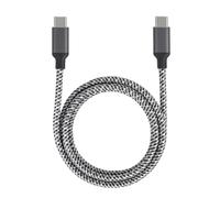 Ewent Cavo USB-4 Gen3 Type-C a Type-C 2m Fabric Bicolore Bianco/Nero,Trasferimento Dati 40 Gbps,Video fino a 8K 120 Hz, Ricarica Power Delivery 240W,Compatibile Thunderbolt/Laptop/Tablet/Smartphone