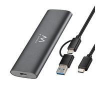 Ewent Custodia Esterna SSD M.2 NVMe & SATA PCIe USB-C, fino 10Gbps - Case Alluminio Screwless, Portatile, Plug & Play, Compatibile Windows MacOS Linux, UASP & TRIM, Supporto 2230/2242/2260/2280