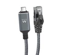 Ewent Ethernet to USB-C Cable, USB C to Gigabit Ethernet RJ45 Adapter, Quick and