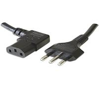 Ewent EW-190107-020-N-P, Cavo Alimentazione VDE C13 angolato a Spina Italiana Tipo L, 1.8m, nero
