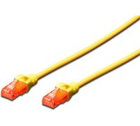 Ewent EW-6U-005Y Cavo di Rete Patch Cat 6 U/UTP, AWG 24/7, 2 Connettori RJ45, 0,5m, Giallo