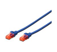 Ewent EW-6U-030B Cavo di Rete Patch Cat 6 U/UTP, AWG 24/7, 2 Connettori RJ45, 3m, Blu