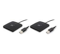 Ewent EW1052 Lettore di smart card USB SmartCard Reader, Plug & Play, USB bus-poweresd, compatibile HBCI, nero (Confezione da 2)