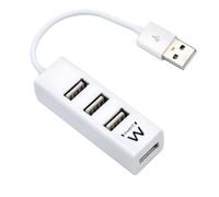 Ewent Hub USB EW1122 Mini – 4 porte USB 2.0, 480 MBps, cavo 12 cm – Bianco