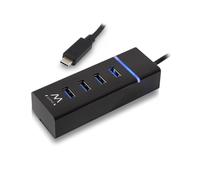 Ewent EW1137 hub di interfaccia USB 3.2 Gen 1 (3.1 Gen 1) Type-C 5000 Mbit/s Nero