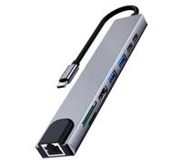 EWENT DOCKING MULTIPUERTO USB-C, 8 en 1, HDMI 4K