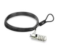 Ewent Cavo di Sicurezza con Serratura a Combinazione, Cavo di Sicurezza per Notebook, Laptop, PC, Proiettori, Cavo di Sicurezza a Combinazione in Acciaio Resistente con Slot Wedge,Cavo lungo 1,5 Metri