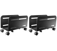 Ewent EW1291 Supporto per Computer Desktop, Supporto per PC con Ruote, Protegge da Polvere e Sporco - per la Casa e L'Ufficio, Base Regolabile con 4 Ruote Girevoli, Nero (Confezione da 2)