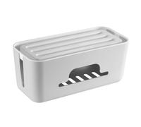 Scatola Portacavi, Ewent Contenitore per cavi e prese multiple, Organizer per cavi, Organizzatore raccogli cavi, Nascondi fili, 30,7x13,5x13 cm - Bianco