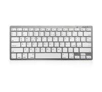 Ewent Ew3160 Tastiera Bluetooth 3 Keyboard Wireless Italiana Compatibile con Dispositivi iOS Come iPad, iPhone, Mac, Dispositivi Android e Windows Pc, Colore Argento/Bianca