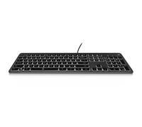 Ewent Tastiera retroilluminata a LED EW3268, cablata USB, dimensioni standard, caratteri grandi, layout QWERTY italiano, nero/grigio