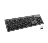 Ewent EW3296 tastiera Universale Wireless a RF + USB QWERTY Spagnolo Nero, Grigio