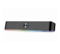 Ewent EW3525 Speaker Soundbar cablati e Bluetooth Illuminata RGB, Casse per PC 12W, Speakers Bluetooth, Altoparlanti Stereo con Illuminazione RGB regolabile, Alimentazione USB, nera