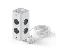 Ewent Multipresa verticale EW3864 12-in-1 8 prese Schuko 2 USB-C 2 USB-A Protezione sovratensione