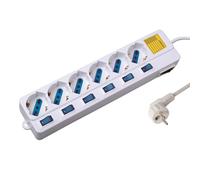 Eminent Ew3932 Power Strip 6 Way With Surge Protection One Size White