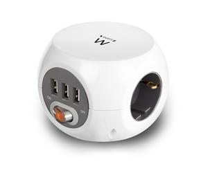 Ewent EW3939 prolunghe e multiple 15 m 3 presa(e) AC Interno Bianco