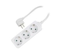Multipresa Compatta a 3 Posti, Ciabatta Elettrica con 3 Schuko/Tedesche - Spina Schuko/Tedesca- Potenza 250V/2500W - Cavo da 1,5 Metri, Prese Angolate a 45°