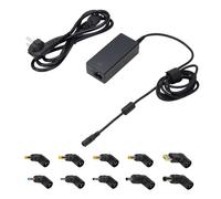 Ewent Caricatore Universale 65W per PC Portatile, Alimentatore Notebook a 10 Connettori (NO USB-C) per HP, ACER, SAMSUNG, DELL, LENOVO, ASUS, Protezione OTP/OVP/OCP/OLP, Cavo DC 1.5mt - Cavo AC 1.5mt