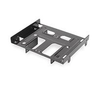 Ewent EW7002 Staffa Adattatore per 4 HDD/SSD 2.5" o 1 HDD 3.5" + 2 HDD/SSD 2.5" su alloggiamento slot PC 5.25", viti incluse, nero