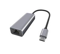 Ewent Adattatore Ethernet USB-C RJ45 EW9818 Gigabit 1000Mbps USB 3.2 Gen1 15cm Plug & Play Alluminio