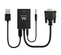 Ewent EW9866 Adattatore Convertitore VGA a HDMI Full HD con Audio,Supporta Audio e Video, connettore USB per l'alimentazione, per collegare il PC/Notebook alla TV, Proiettore HD, Monitor HD
