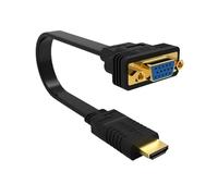 Ewent EW9869, Adattatore da HDMI a VGA Full HD 1080p 60Hz Full HD Convertitore da HDMI Maschio a VGA Femmina per PC, Computer Portatili,Chromebook,Raspberry Pi,TV Box, TV Stick, Proiettore, 15cm