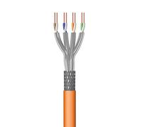 Ewent IM1226 50m Bobina Cavo di Rete Ethernet CAT.7|LSZH|S-FTP|AWG23/1|CU Rame puro solido|CPR, Classe B2ca&Eca|10GBit Ethernet|1200 MHz|ideale per PC,Router,Modem,Switch,TV,PS5,Xbox, ARANCIO 50 Metri