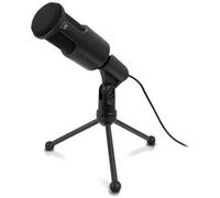 EWENT - Microphone Pro, 3,5mm Jack, Black Multimedia Microphone W. Stand (ew3552)