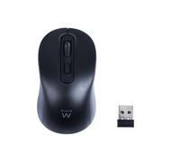 Ewent EW3218 - Mouse Wireless Ottico 800/1200/1600 DPI, Click Silenzioso, Ricevitore Nano USB-A, Interruttore On/Off, Nero