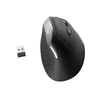 Ewent Mouse Verticale Wireless Ergonomico, Design Ergonomico Senza Fili, 800/1200/2400 DPI, Ricevitore Nano, USB-A, 2.4GHz, 6 Pulsanti, per PC,Computer,Portatile,Mac,Laptop, per Casa e Ufficio, Nero