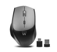 Ewent Mouse Wireless con Click silenzioso, Ergonomico Mouse Senza Fili 2.4G con doppio Nano Ricevitore USB A e USB C, 2400DPI Mouse USB Portatile, Ideale per Notebook, PC, Laptop, MacBook, nero