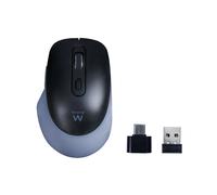 Ewent EW3243 Mouse Wireless Multi Connessione con Adattatore USB-C, DPI Regolabile fino a 3200, 6 Tasti Silenziosi, Tripla Connessione BT 3.0/5.2 e 2.4GHz, Compatibile con Windows/macOS/iOS/Android/Ch