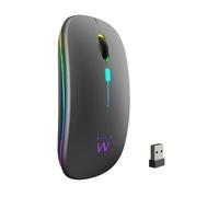 Ewent Mouse Wireless Ricaricabile con Luci RGB | Bluetooth 5.2 & 2.4 GHz | DPI Regolabile (800/1200/1600) | Pulsanti Silenziosi | Compatibile con Windows, Mac, iOS, Android