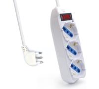 Ewent Multipresa Elettrica 3 Posti con 3 Prese Schuko e Italiane 10/16A Spina