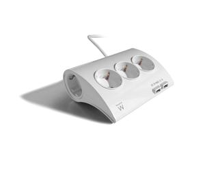 EWENT MUTLIPRESA DA SCRIVANIA 5PRESE SCHUKO + 2 PORTE USB EW3935