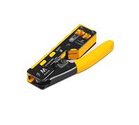 Ewent Pinza Crimpatrice, Crimping Tool, Spelafili Multifunzione per Cavi Lan CAT.5e / CAT.6 / CAT.6A / CAT.7 & RJ11/12, Pinza Crimpatrice RJ45 Gialla