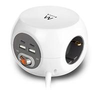 Ewent EW3957 Multipresa Cubic 3 Prese Schuko + 2 Porte USB-C + 2 Porte USB 3,4A 17W