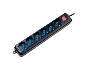 EWENT Prolunga Elettrica Multipla 6 Prese Tipo L 1,8 m Nero