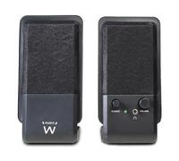 Ewent Sistema di altoparlanti per PC da 12 W con volume integrato EW3528 - Jack da 3,5 mm, PC/Mac/Smartphone/Tablet, Nero
