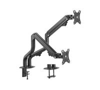 Ewent Supporto con Braccio Doppio per Monitor per Schermi LCD LED da 17"-32",Braccio con Meccanismo a Molla, 2 Metodi di Montaggio con morsetto o occhiello,VESA 75-100 mm, Peso Suppurtato 2-8kg