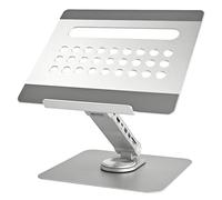 Ewent Supporto per Laptop da Scrivania in Lega di Alluminio, Supporto PC Docking Station 7 in 1 con cavo USB-C, Rialzo per Laptop Ergonomico Regolabile in Altezza con Rotazione 360°, Base Antiscivolo