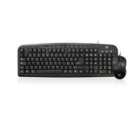 Ewent Tastiera e Mouse Kit EW3123, Layout Italiano QWERTY, Mouse Ottico, 9 tasti multimediali, USB