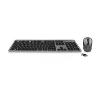 Ewent Tastiera e Mouse Wireless, Tastiera Completa con 13 Tasti Multimedia, Silenzioso e di Basso Profilo, Sistema di Risparmio Energetico, Layout Spagnolo
