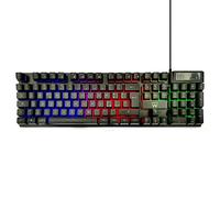 Ewent Tastiera Gaming Layout QWERTY Italiana 105 Tasti, Tastiera USB retroilluminata, 19 Keys Anti-ghosting -12 Tasti multimediali, nera
